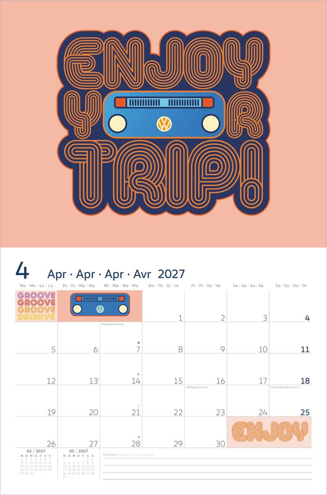 Weitere Ansicht: VW Broschürenkalender Illustrationen 2027