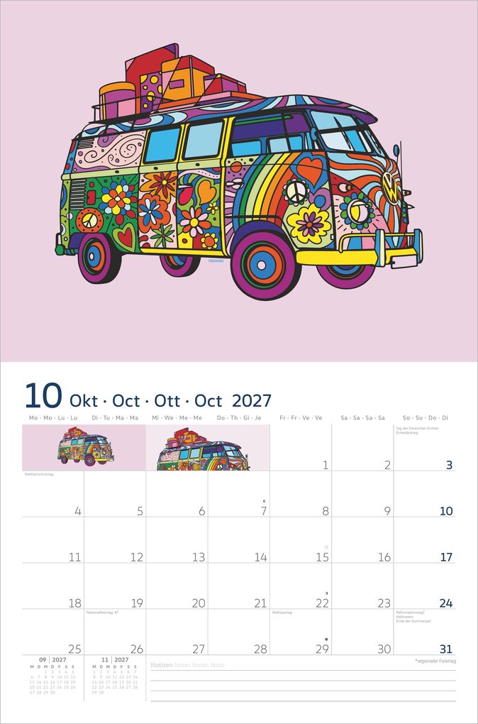 Weitere Ansicht: VW Broschürenkalender Illustrationen 2027