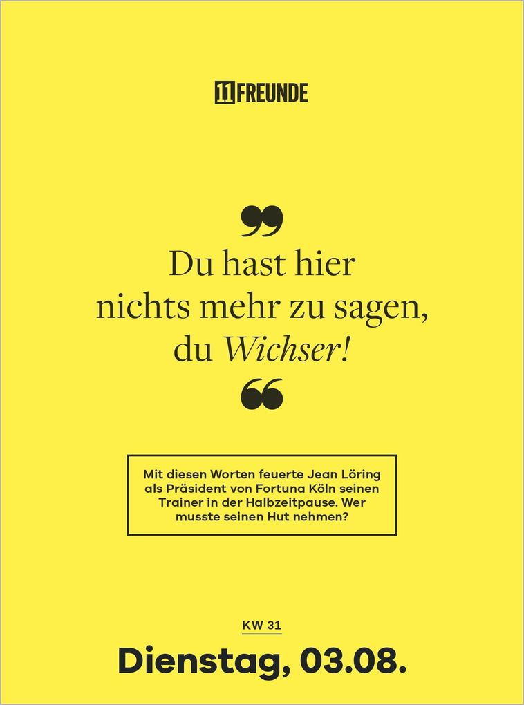 Weitere Ansicht: Der große 11FREUNDE Quiz-Kalender 2027 | Neumann Verlage GmbH & Co. KG