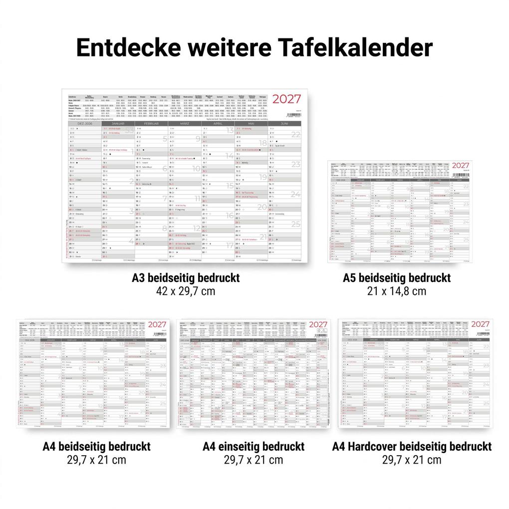 Weitere Ansicht: Tafelkalender A4 Hardcover beidseitig 2027 | Neumann Verlage GmbH & Co. KG
