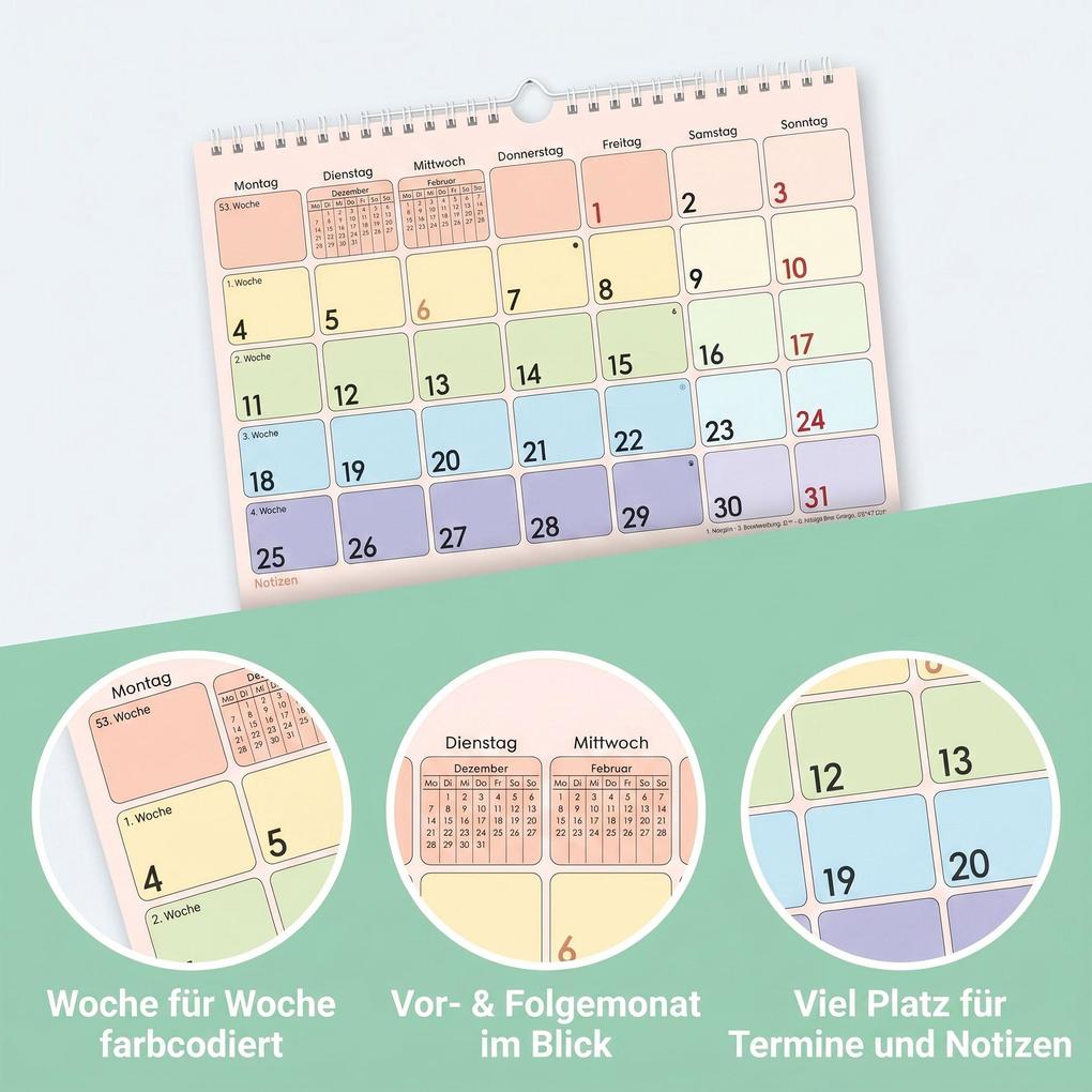 Weitere Ansicht: Monatsplaner 1M/1S Farbenfroh 2027 | Neumann Verlage GmbH & Co. KG
