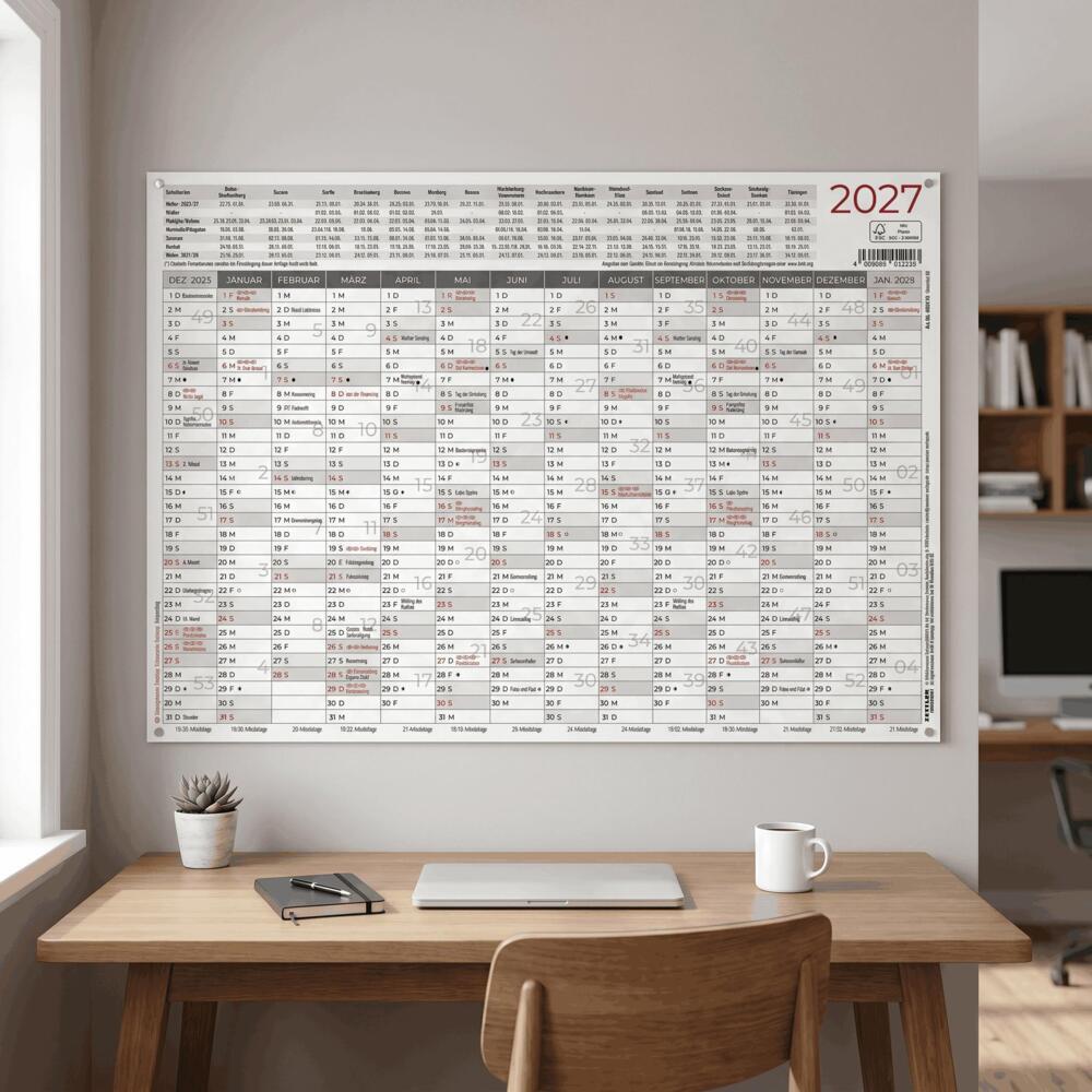 Weitere Ansicht: Großer Wandplaner 14 Monate 5 Stk. gerollt 2027 | Neumann Verlage GmbH & Co. KG