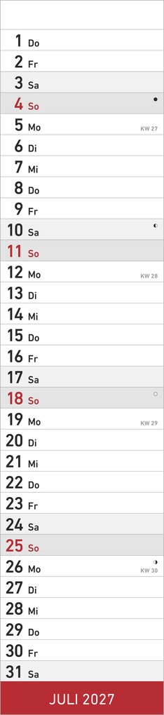Weitere Ansicht: Streifenplaner ROT 2027 | Neumann Verlage GmbH & Co. KG