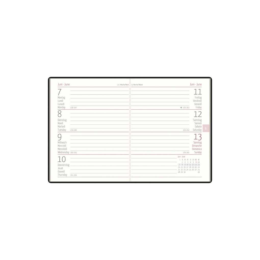 Weitere Ansicht: Taschenkalender schwarz 1W/2S 2027