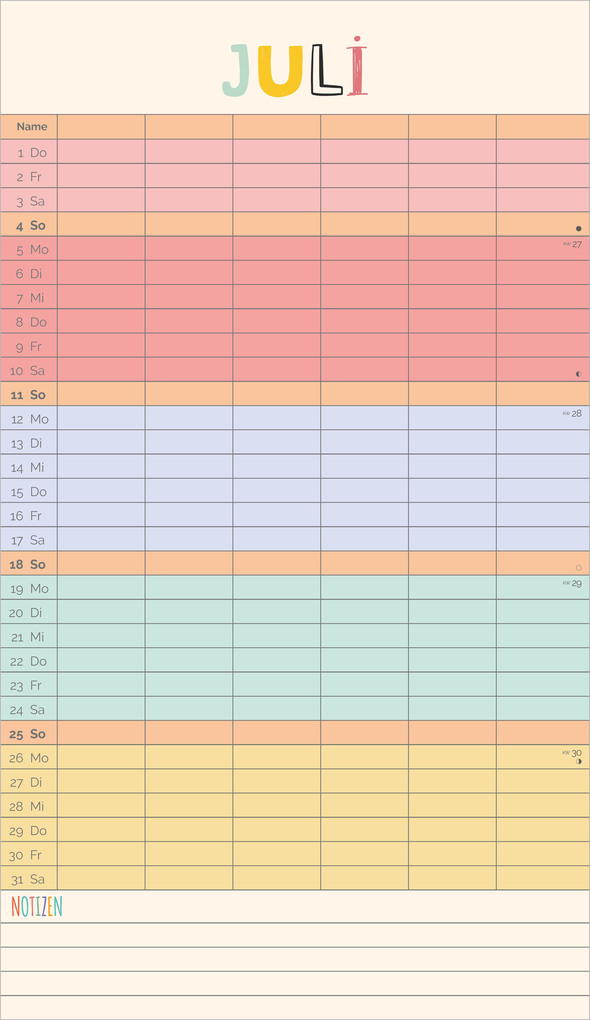 Weitere Ansicht: Familienplaner Unser buntes Jahr 2027 | Neumann Verlage GmbH & Co. KG