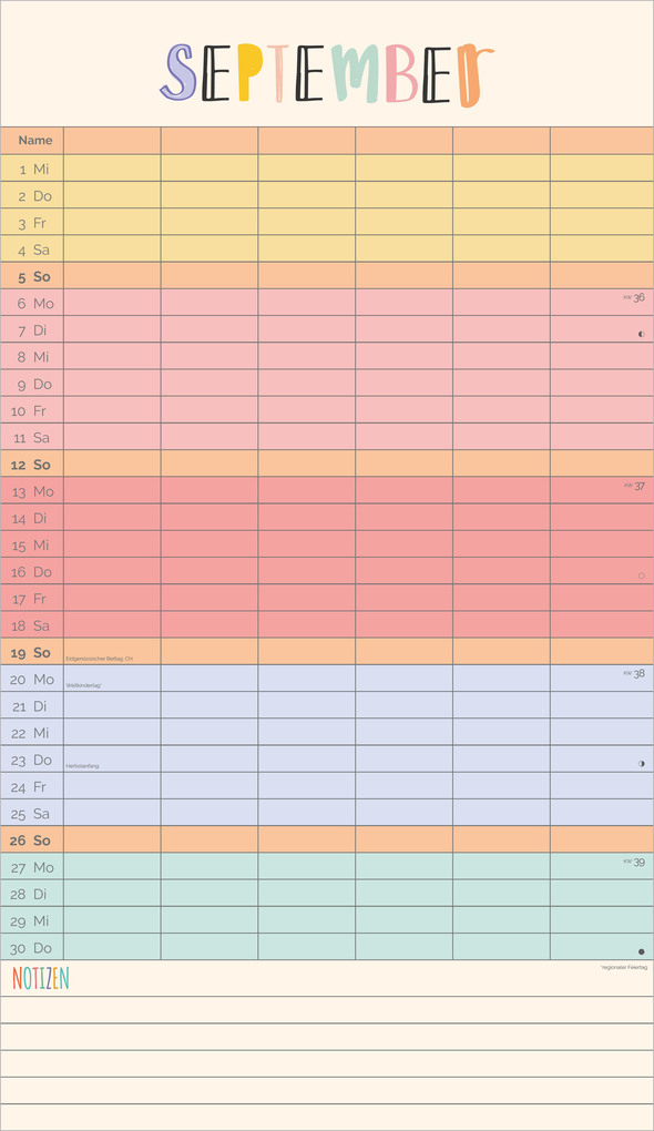 Weitere Ansicht: Familienplaner Unser buntes Jahr 2027 | Neumann Verlage GmbH & Co. KG