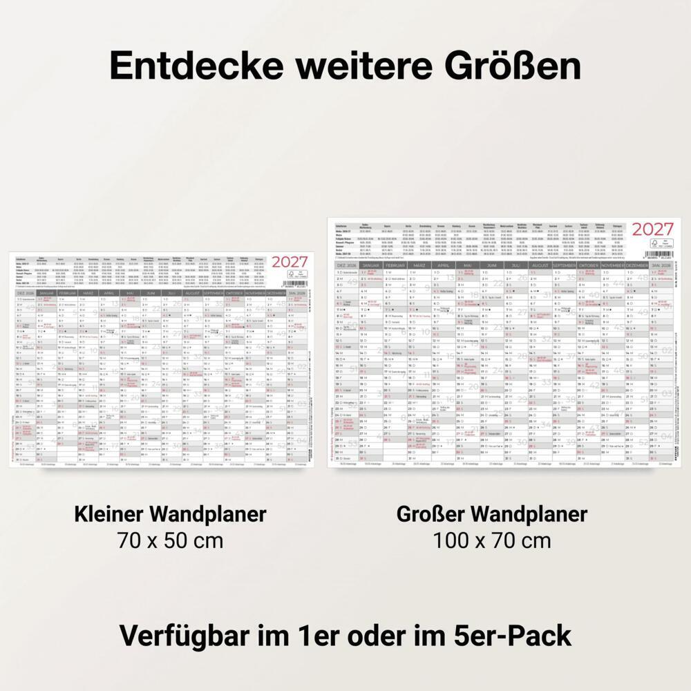 Weitere Ansicht: Kleiner Wandplaner 5 Stk. gerollt 2027 | Neumann Verlage GmbH & Co. KG
