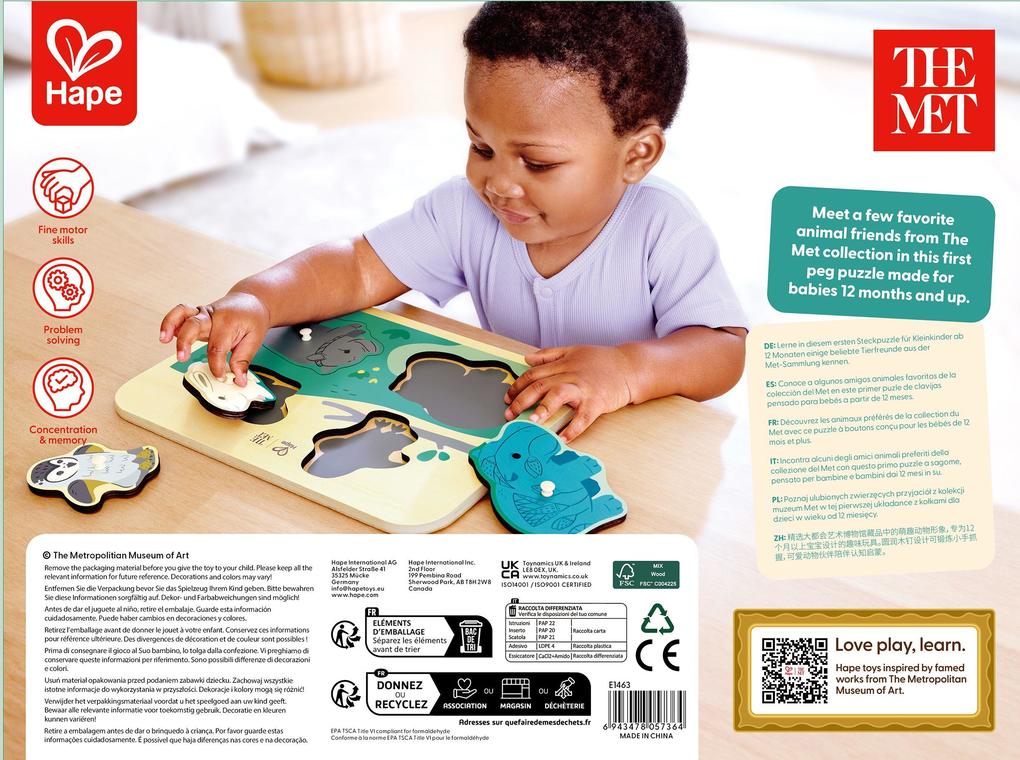 Weitere Ansicht: The Met: Steckpuzzle "Tierfreunde" - 4 Teile