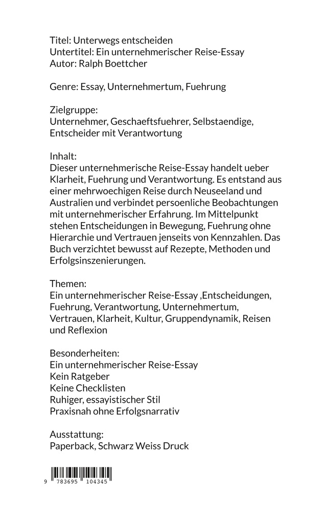 Weitere Ansicht: Unterwegs entscheiden | Ralph Böttcher