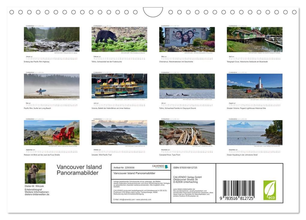 Weitere Ansicht: Vancouver Island Panoramabilder (Wandkalender 2027 DIN A4 quer), CALVENDO Monatskalender | Dieter-M. Wilczek, Calvendo