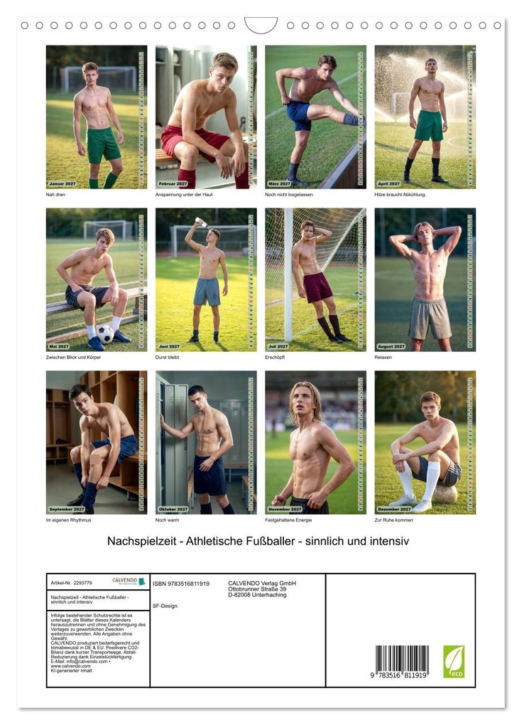 Weitere Ansicht: Nachspielzeit - Athletische Fußballer - sinnlich und intensiv (Wandkalender 2027 DIN A3 hoch), CALVENDO Monatskalender | SF-Design SF-Design, Calvendo, SF-Design