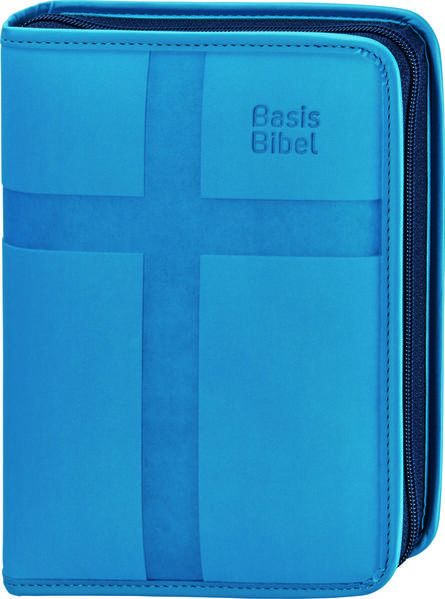 Produktbild: BasisBibel. Die Kompakte. Kunstlederhülle mit Reißverschluss. hellblau