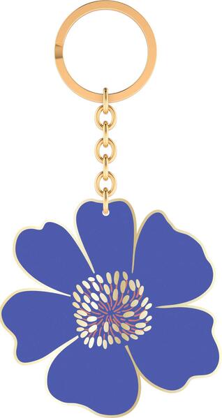 Produktbild: Bunte Blumengrüße Emaille-Schlüsselanhänger Blüte royalblau