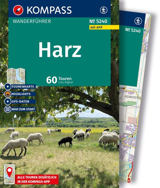 Produktbild: KOMPASS Wanderführer Harz, 60 Touren mit Extra-Tourenkarte | Lisa Aigner