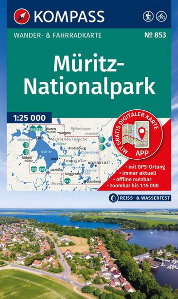 Produktbild: KOMPASS Wanderkarte 853 Müritz-Nationalpark 1:25.000