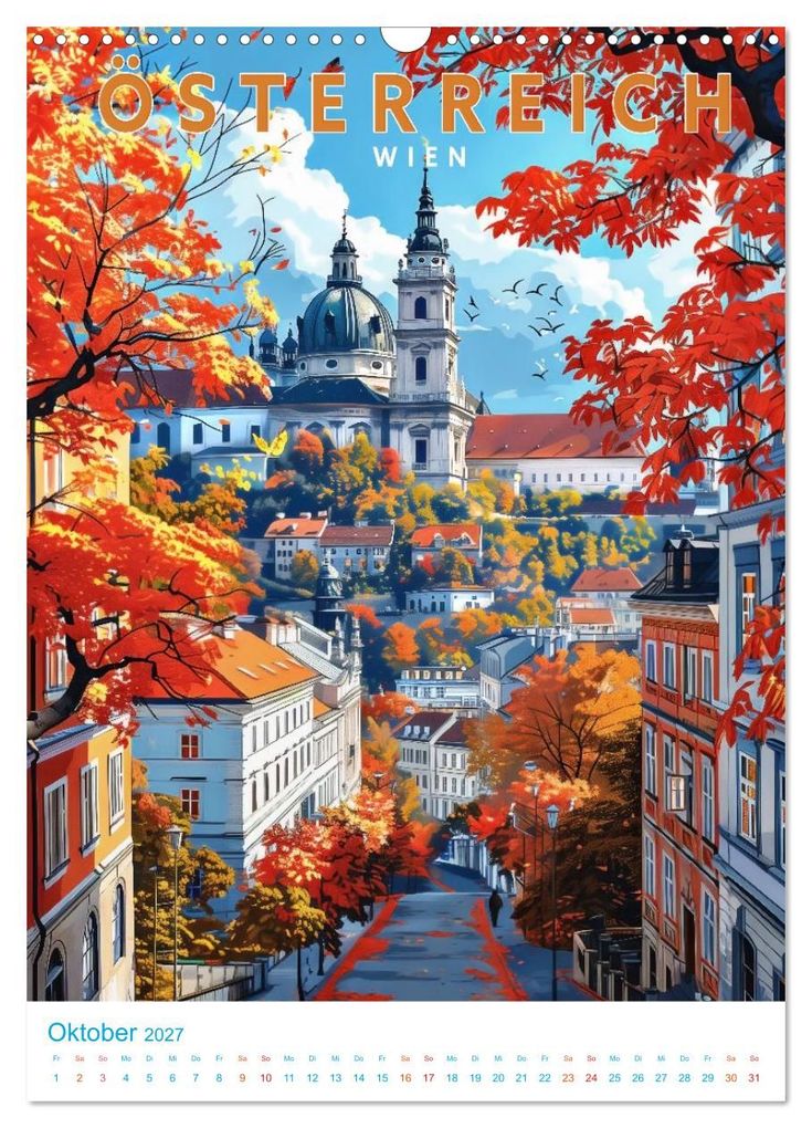Weitere Ansicht: Österreich - Old School Poster Style (Wandkalender 2027 DIN A3 hoch), CALVENDO Monatskalender | Calvendo, Val Thoermer