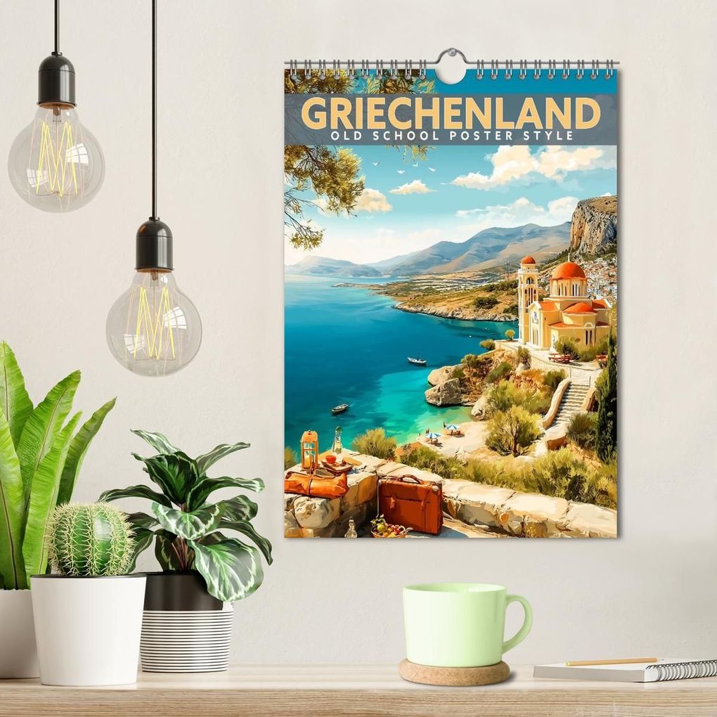 Weitere Ansicht: Griechenland - Old School Poster Style (Wandkalender 2027 DIN A4 hoch), CALVENDO Monatskalender | Calvendo, Val Thoermer