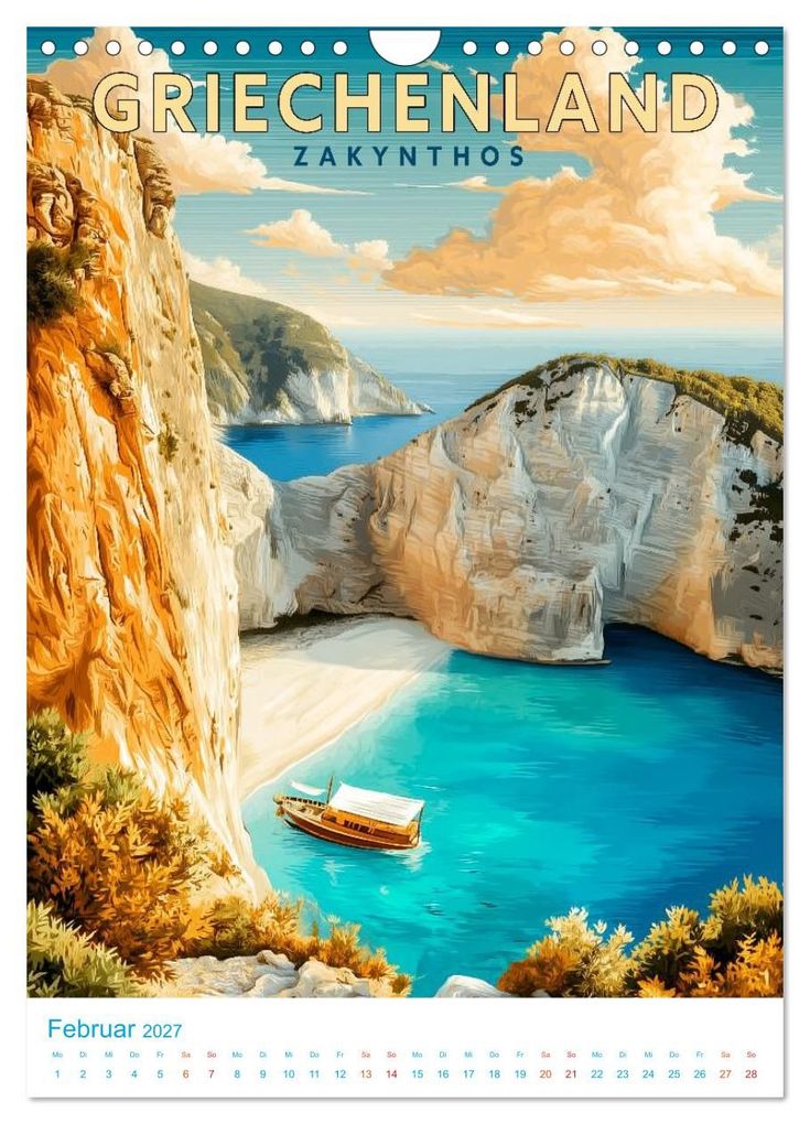 Weitere Ansicht: Griechenland - Old School Poster Style (Wandkalender 2027 DIN A4 hoch), CALVENDO Monatskalender | Calvendo, Val Thoermer