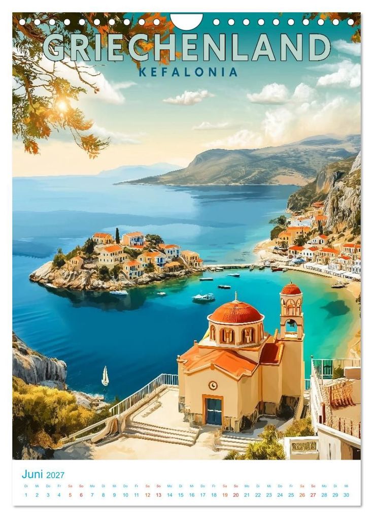 Weitere Ansicht: Griechenland - Old School Poster Style (Wandkalender 2027 DIN A4 hoch), CALVENDO Monatskalender | Calvendo, Val Thoermer
