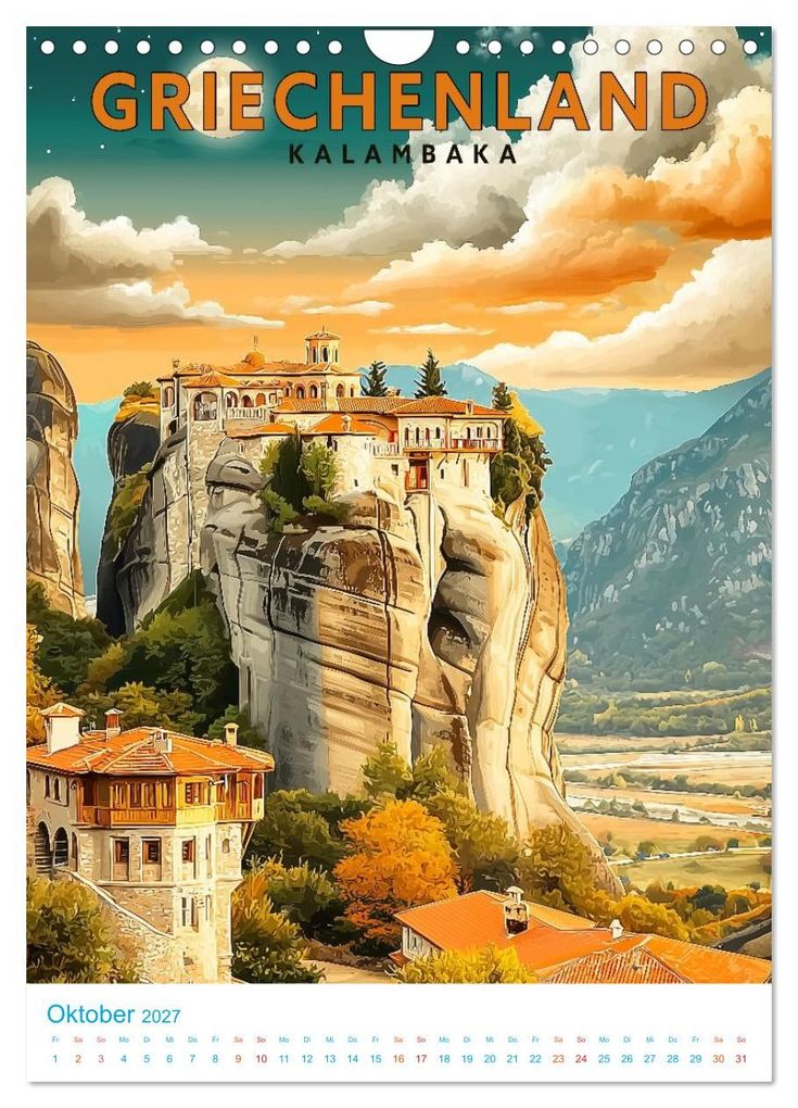 Weitere Ansicht: Griechenland - Old School Poster Style (Wandkalender 2027 DIN A4 hoch), CALVENDO Monatskalender | Calvendo, Val Thoermer