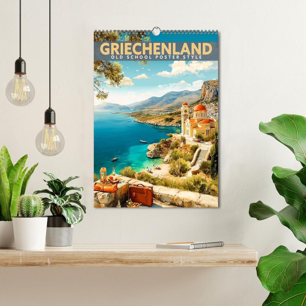 Weitere Ansicht: Griechenland - Old School Poster Style (Wandkalender 2027 DIN A3 hoch), CALVENDO Monatskalender | Calvendo, Val Thoermer