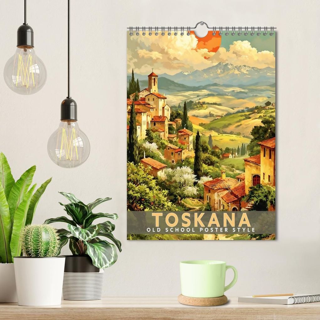 Weitere Ansicht: Toskana - Old School Poster Style (Wandkalender 2027 DIN A4 hoch), CALVENDO Monatskalender | Calvendo, Val Thoermer