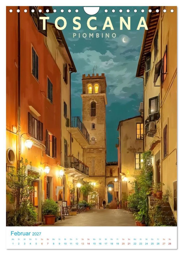 Weitere Ansicht: Toskana - Old School Poster Style (Wandkalender 2027 DIN A4 hoch), CALVENDO Monatskalender | Calvendo, Val Thoermer