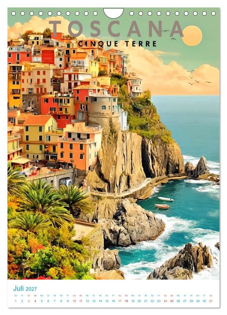 Weitere Ansicht: Toskana - Old School Poster Style (Wandkalender 2027 DIN A4 hoch), CALVENDO Monatskalender | Calvendo, Val Thoermer