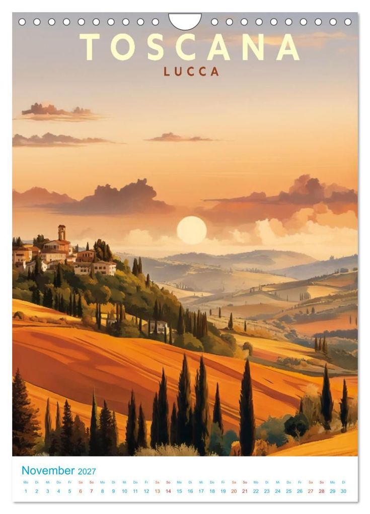 Weitere Ansicht: Toskana - Old School Poster Style (Wandkalender 2027 DIN A4 hoch), CALVENDO Monatskalender | Calvendo, Val Thoermer