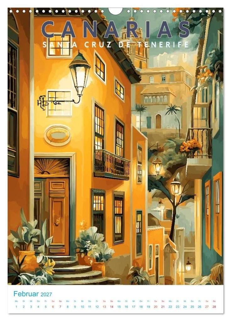 Weitere Ansicht: Kanarische Inseln - Old School Poster Style (Wandkalender 2027 DIN A3 hoch), CALVENDO Monatskalender | Calvendo, Val Thoermer