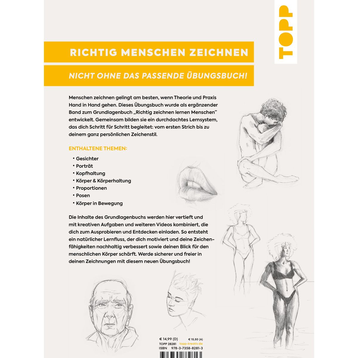 Weitere Ansicht: Richtig Zeichnen lernen Menschen. Übungsbuch | Andreas Modzelewski, Akademie Ruhr