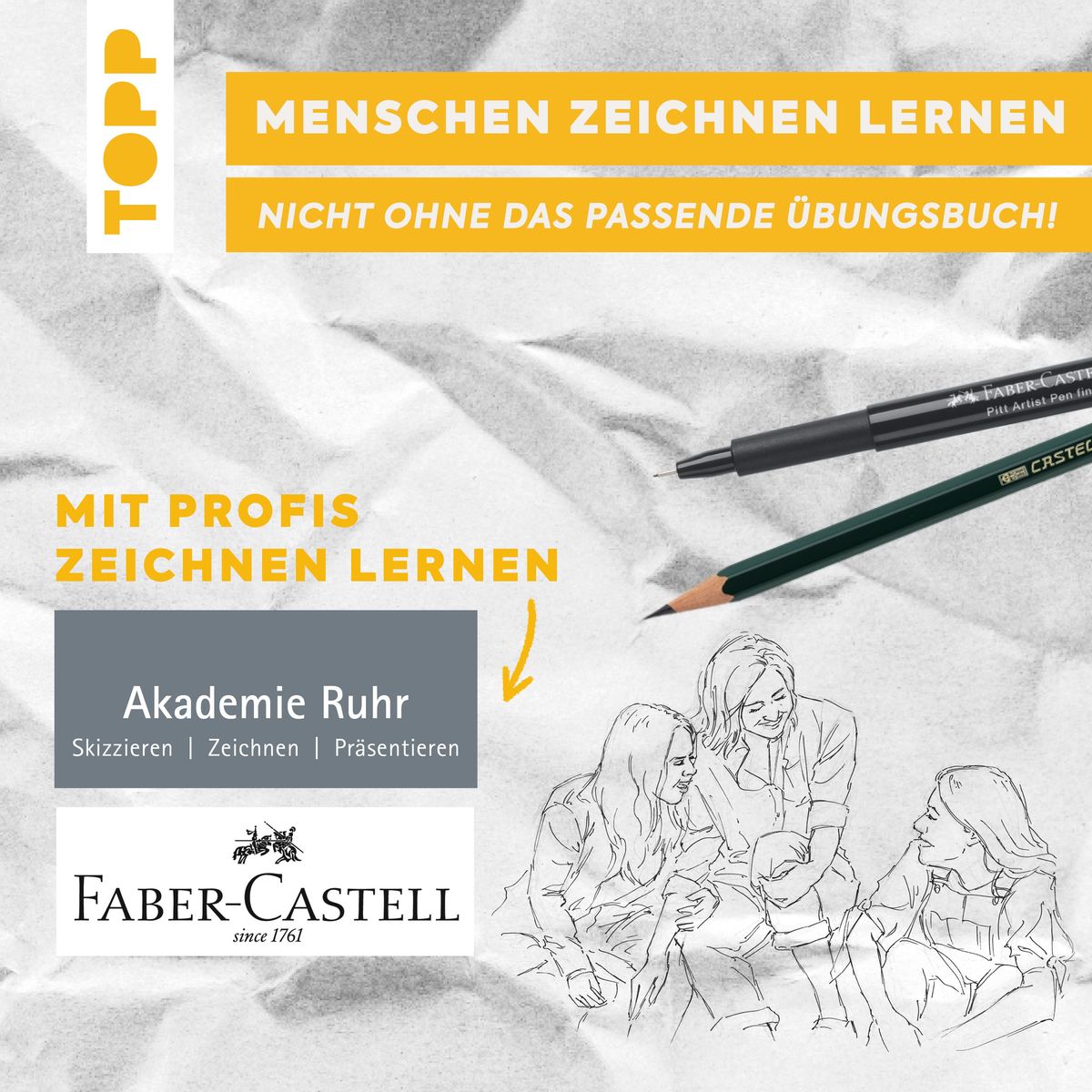 Weitere Ansicht: Richtig Zeichnen lernen Menschen. Übungsbuch | Andreas Modzelewski, Akademie Ruhr