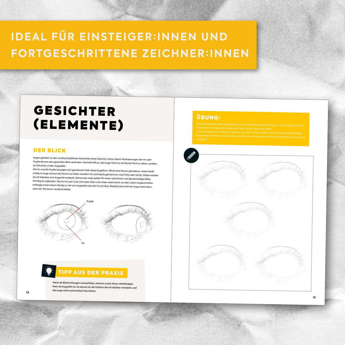 Weitere Ansicht: Richtig Zeichnen lernen Menschen. Übungsbuch | Andreas Modzelewski, Akademie Ruhr