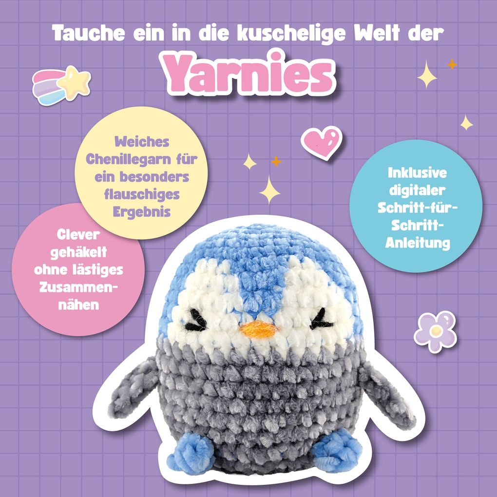 Weitere Ansicht: Yarnies - Collect. Create. Cuddle. Häkelset Pinguin | Jennifer Stiller