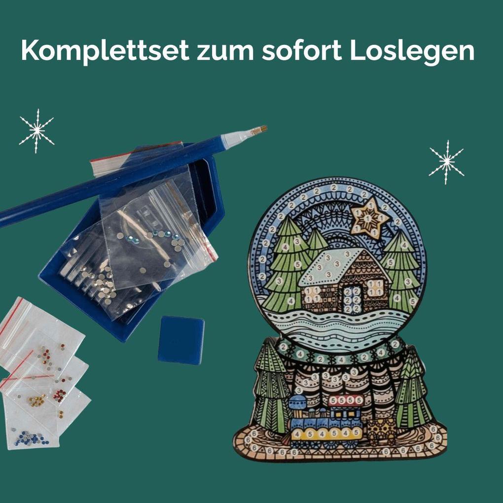 Weitere Ansicht: Diamond Painting Set Schneekugel | Mimi Hecher