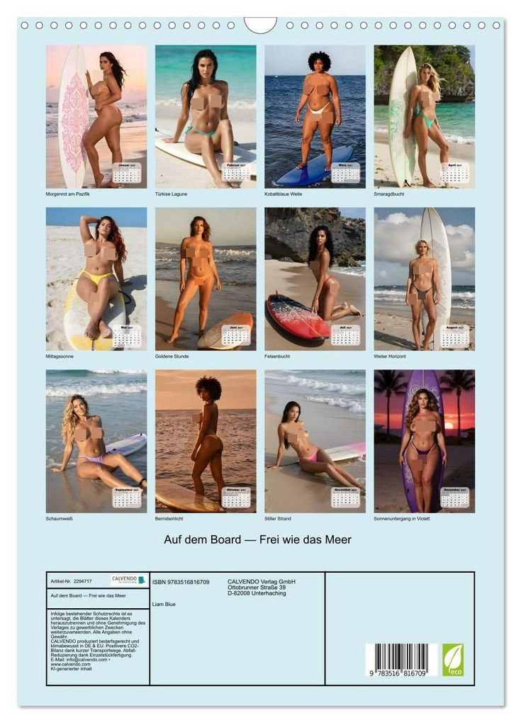 Weitere Ansicht: Auf dem Board - Frei wie das Meer (Wandkalender 2027 DIN A3 hoch), CALVENDO Monatskalender | Calvendo, Liam Blue