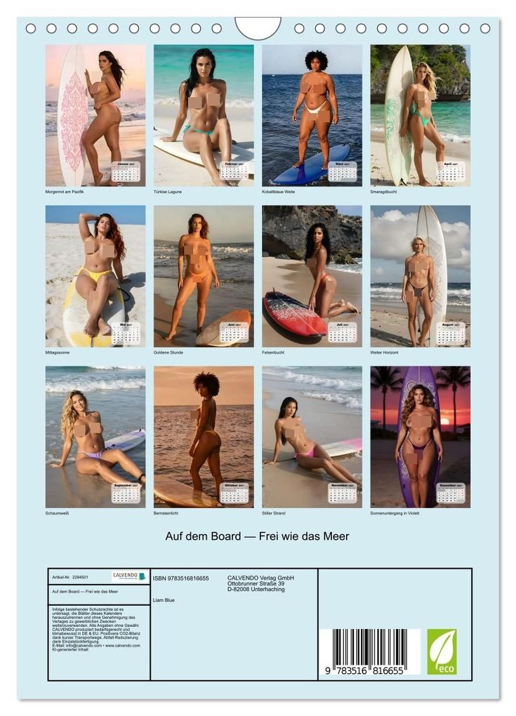 Weitere Ansicht: Auf dem Board - Frei wie das Meer (Wandkalender 2027 DIN A4 hoch), CALVENDO Monatskalender | Calvendo, Liam Blue