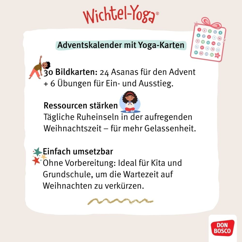 Weitere Ansicht: Wichtel-Yoga-Adventskalender. 24 Asanas für die Winter- und Weihnachtszeit | Gabriele Pohl