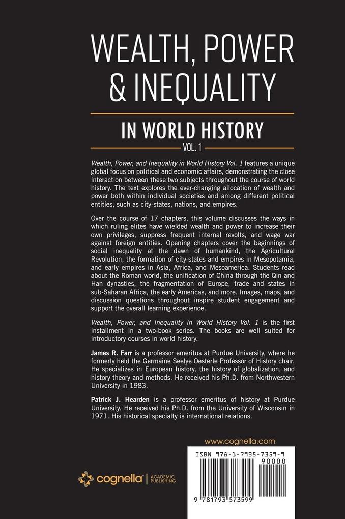 Weitere Ansicht: Wealth, Power and Inequality in World History Vol. 1 | James R Farr, Patrick J Hearden
