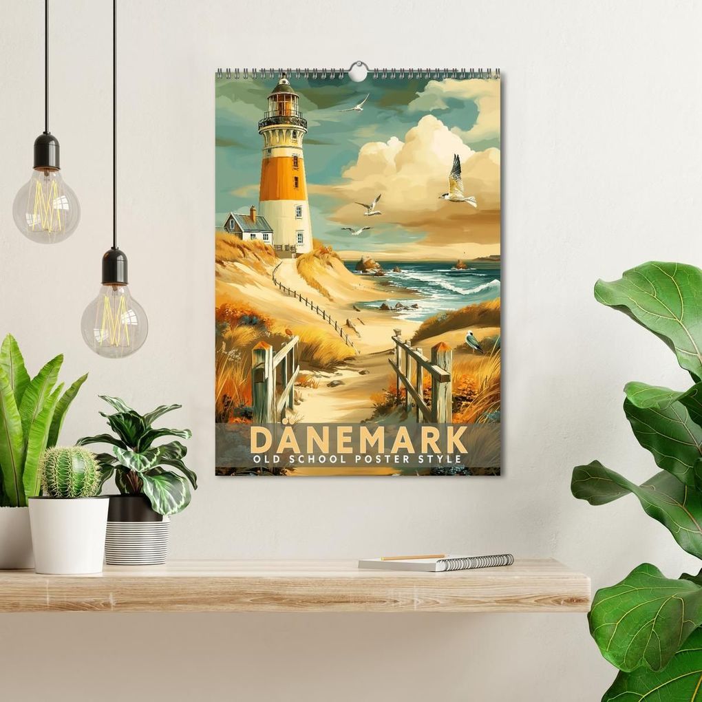 Weitere Ansicht: Dänemark - Old School Poster Style (Wandkalender 2027 DIN A3 hoch), CALVENDO Monatskalender | Calvendo, Val Thoermer