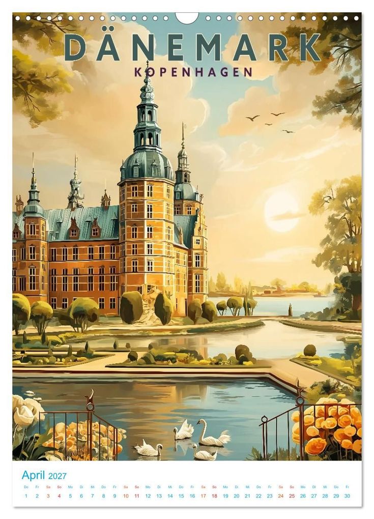 Weitere Ansicht: Dänemark - Old School Poster Style (Wandkalender 2027 DIN A3 hoch), CALVENDO Monatskalender | Calvendo, Val Thoermer
