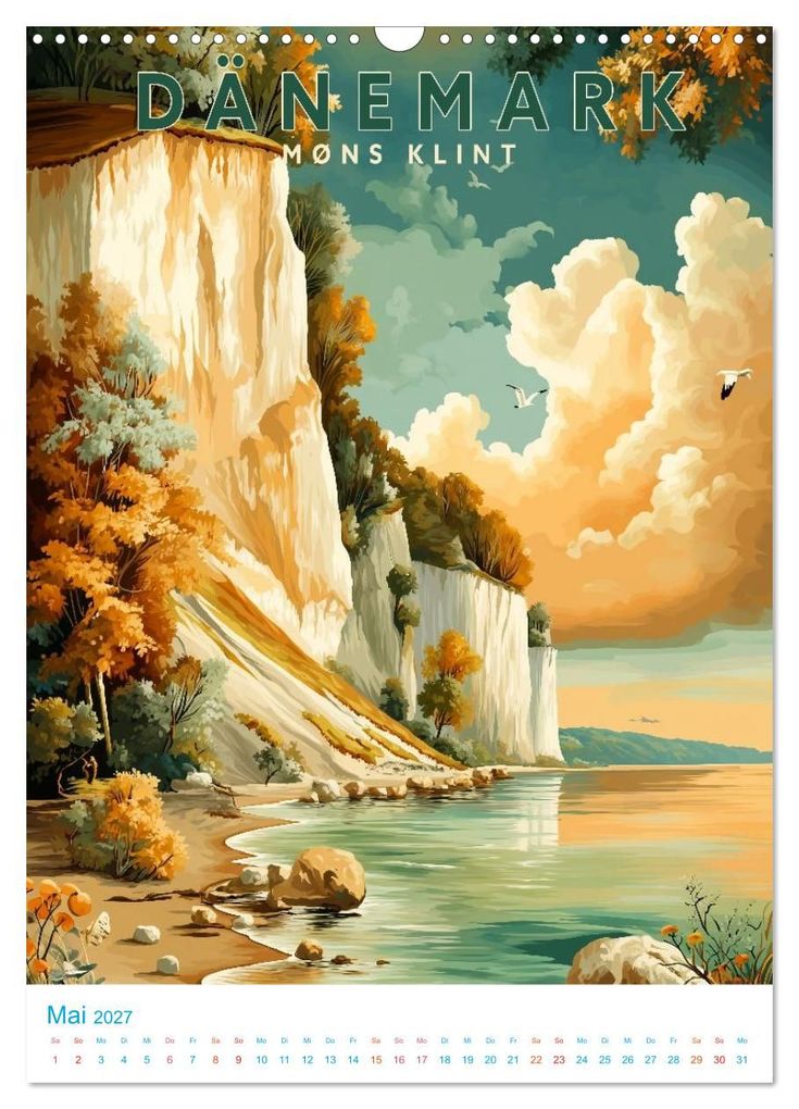 Weitere Ansicht: Dänemark - Old School Poster Style (Wandkalender 2027 DIN A3 hoch), CALVENDO Monatskalender | Calvendo, Val Thoermer