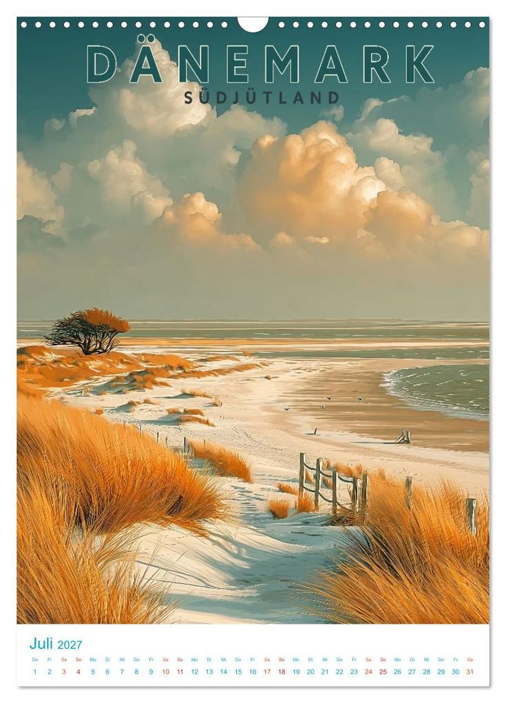 Weitere Ansicht: Dänemark - Old School Poster Style (Wandkalender 2027 DIN A3 hoch), CALVENDO Monatskalender | Calvendo, Val Thoermer