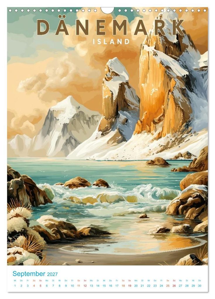 Weitere Ansicht: Dänemark - Old School Poster Style (Wandkalender 2027 DIN A3 hoch), CALVENDO Monatskalender | Calvendo, Val Thoermer