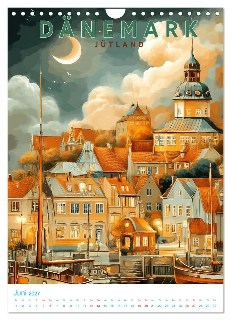 Weitere Ansicht: Dänemark - Old School Poster Style (Wandkalender 2027 DIN A4 hoch), CALVENDO Monatskalender | Calvendo, Val Thoermer