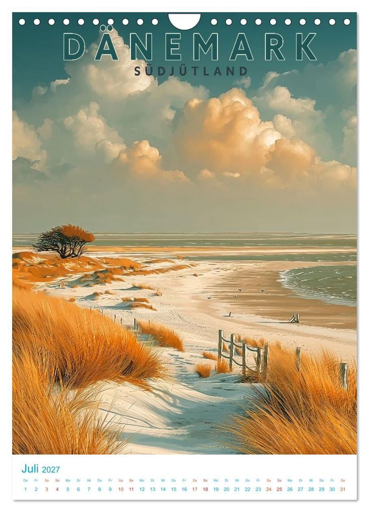 Weitere Ansicht: Dänemark - Old School Poster Style (Wandkalender 2027 DIN A4 hoch), CALVENDO Monatskalender | Calvendo, Val Thoermer