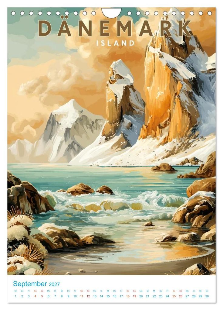 Weitere Ansicht: Dänemark - Old School Poster Style (Wandkalender 2027 DIN A4 hoch), CALVENDO Monatskalender | Calvendo, Val Thoermer