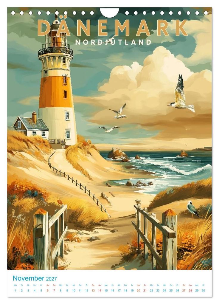 Weitere Ansicht: Dänemark - Old School Poster Style (Wandkalender 2027 DIN A4 hoch), CALVENDO Monatskalender | Calvendo, Val Thoermer