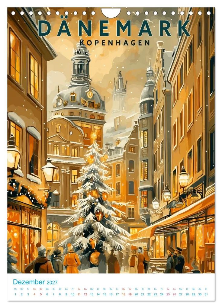 Weitere Ansicht: Dänemark - Old School Poster Style (Wandkalender 2027 DIN A4 hoch), CALVENDO Monatskalender | Calvendo, Val Thoermer