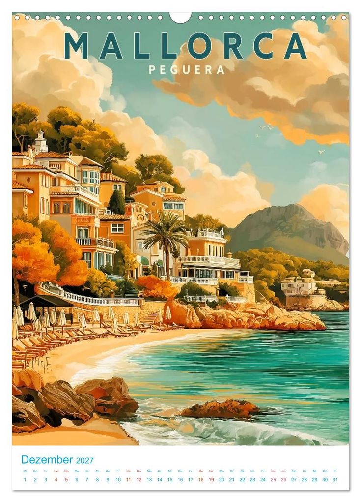 Weitere Ansicht: Mallorca - Old School Poster Style (Wandkalender 2027 DIN A3 hoch), CALVENDO Monatskalender | Calvendo, Val Thoermer